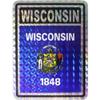 State of Wisconsin Reflective Decal Bumper Sticker 3.875" x 3" view 1