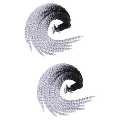 Kisangel 2pcs Motorcycle Helmet Half Ornament Braid Wig Decoration Motorcycle Helmet Addon Pu Glue Included