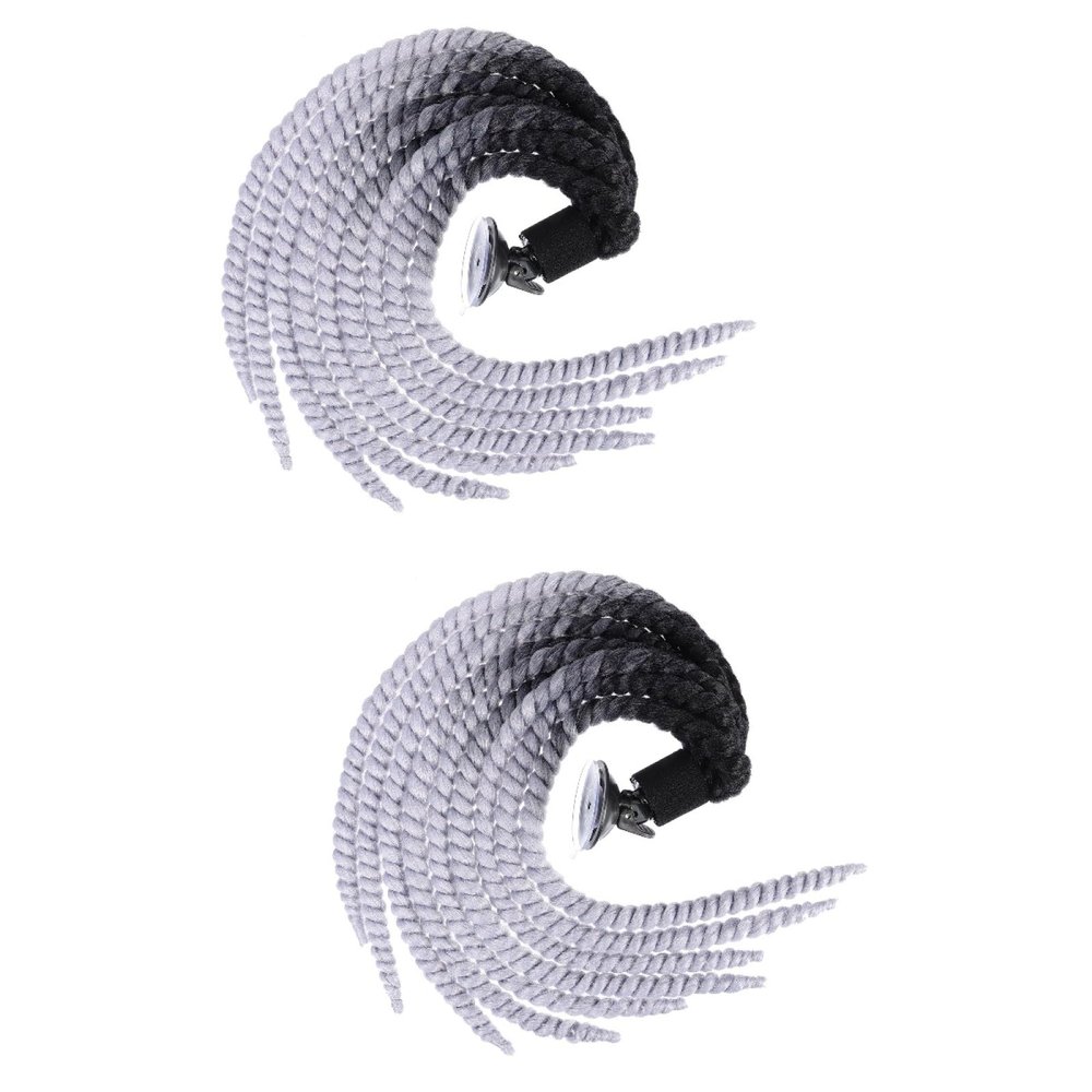 Kisangel 2pcs Motorcycle Helmet Half Ornament Braid Wig Decoration Motorcycle Helmet Addon Pu Glue Included