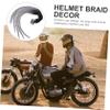 Kisangel 2pcs Motorcycle Helmet Half Ornament Braid Wig Decoration Motorcycle Helmet Addon Pu Glue Included view 2