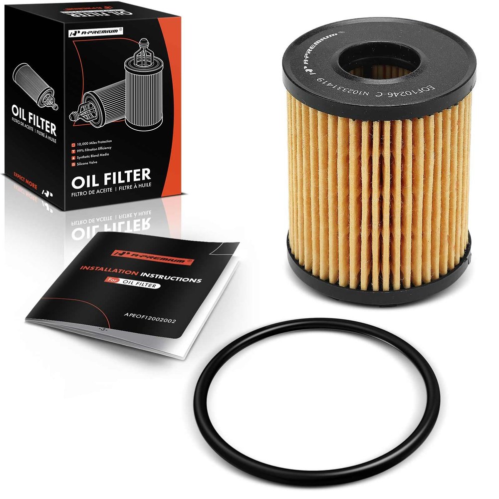 A-Premium 10K Miles Protection Oil Filter Compatible with Jeep Renegade 2015-2018 & Dodge Dart 2013-2016 & Fiat 500 2012-2019, 500X 2016-2018, 500L 2014-2020, 124 Spider 2017-2020, Replace# 93177787