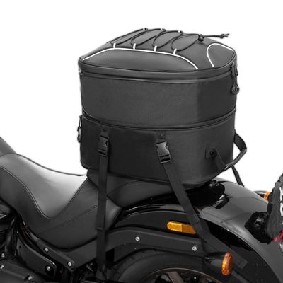 KEMIMOTO Motorcycle Tail Bag, Dual Use Motorcycle Rear Seat Bag with Waterproof Rain Cover, 25L-45L Expandable Motorbike Helmet Bag Luggage Storage Backpack