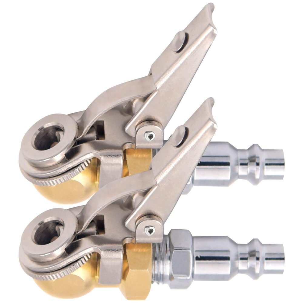Karlass 1/4" FNPT Ball Foot Air Chuck with Clip Truck Auto Car Tire Hose Tool Clip-on Ball Inflator Air Chuck Air Compressor Accessories 2 Pcs