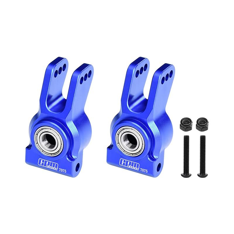 GPM Upgrades Aluminum 7075 Rear Hub Set (Larger Inner Bearings) for 1/10 Lasernut Tenacity Ultra 4 Rock Tacer-Los03028 (Blue)