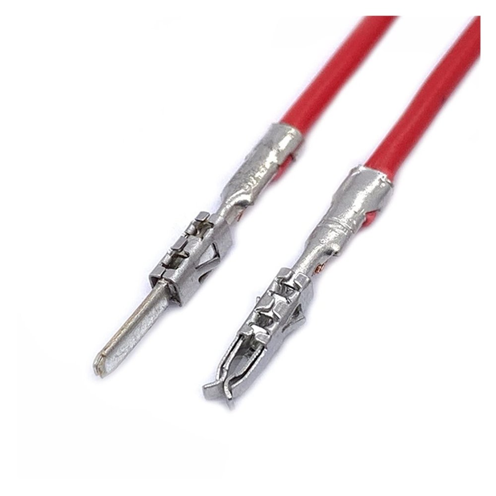 BUIEX 1.5mm Auto Crimp Terminal Wire Electrical Cold Crimp Compatible with License Plate Light Connector with Cable 964261-2 969028-2 (Color : Male, Size : 10 Pcs)