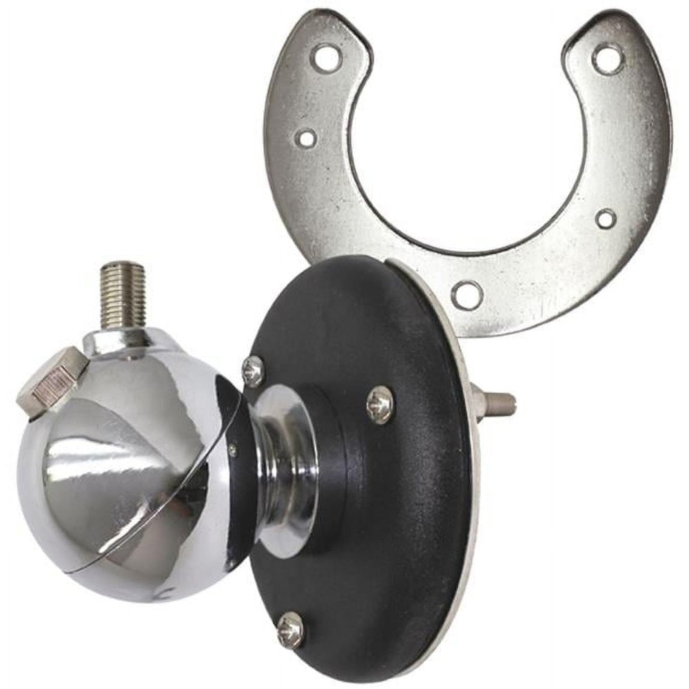 Heavy Duty Chrome Ball Mount with 0.38 x 24 in. Threads & SO239 Connector