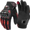 KEMIMOTO Motorcycle Gloves for Men/Women, Touchscreen Dirt Bike Gloves with Shell, Anti-Slip for Motorbike, Riding, Racing, Cycling, Dirt Bike, ATV, UTV, Motocross, BMX, Hiking (Red-L) view 1