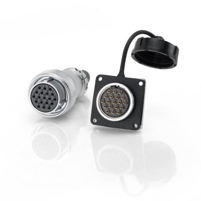 ZBLZGP Weipu WS24 19-Pin Aviation Circular Connector, 5A 18AWG High Voltage Power, Bulkhead Panel Mount Male Socket & Female Plug, for LED Lighting Automotive Industrial Use