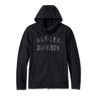 Harley-Davidson Men's Deflector Hooded Riding Fleece, Black - 98102-23VM (US, Alpha, X-Large, Regular, Regular, Black)