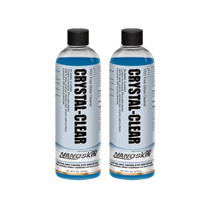 Nanoskin CRYSTAL-CLEAR VOC-Free Glass Cleaner, 32 Oz. Pack (2x16 Oz) - Advanced Eco-Safe, Streak-Free Shine, Multi-Surface Cleaning Solution | For Auto, Home, Office, & Commercial Use | 40:1 Dilution