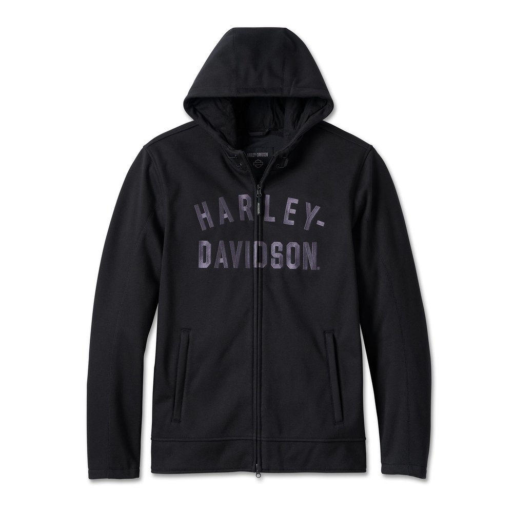 Harley-Davidson Men's Deflector Hooded Riding Fleece, Black - 98102-23VM (US, Alpha, 3X-Large, Regular, Regular, Black)