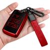 Sindeda Land Rover Key Fob Cover with Keychain Soft Full Protection Key Shell Case Compatible with 2018-2023 Range Rover Evoque Vogue Discovery 5 Sport Jaguar E I-PACE (Red) view 1