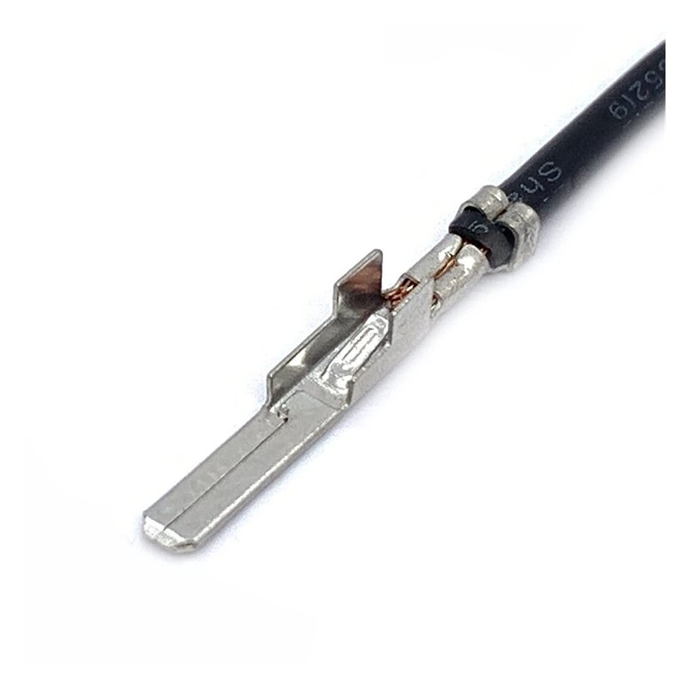BUIEX 0.6MM Auto Pin Brass Wire Crimp Terminal Stamping Splice Car Harness Male Connector Contacts Metal Pin with 18AWG Cable (Color : Male, Size : 10 Pcs)