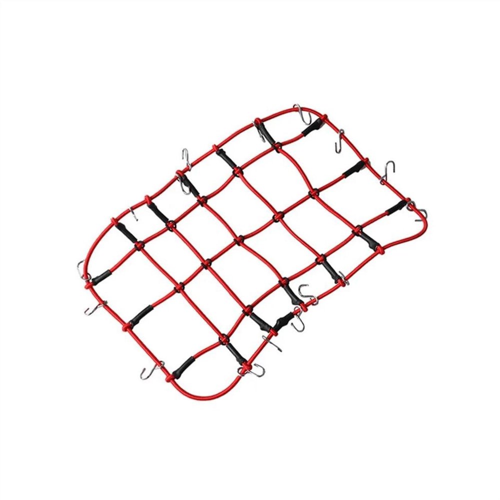 ALBARAY Upgrade Parts Compatible with Axial for SCX10 III TRX-4 TRX-6 D90 TF2 for 1/10 RC Car 19 * 12cm Elastic Luggage Net Roof Rack Storage Net with Hooks (Color : 2)