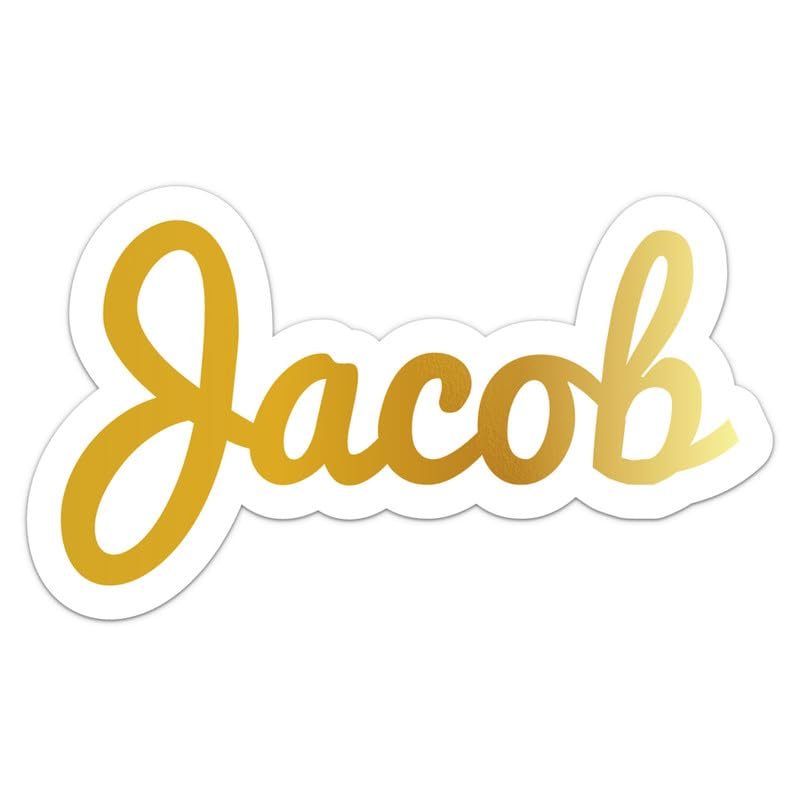 MotorCart Basics Jacob Name Sticker - Vinyl Waterproof Decal for Car, Laptop, Wall, Window, Book Case, Water Bottle, Bumper Sticker Size - 5'' Longer Side