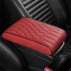 WASHLA Car Center Console Armrest Mat for Tesla Model 3/Model S/Model X/Model Y 2013-2023 2024 2025 Universal Armrest Seat Box Protector Cover Leather for SUV Truck Vehicle,Red, normal view 1
