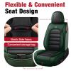 Front Seat Covers for Subaru XV Crosstrek Hybrid 2014-2015, Black-Green view 2