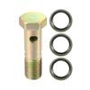 VekAuto Double Banjo Bolt Kit, M14x1.5 Length 55mm Metric Thread Turbo Brake Line Fitting Adapter Universal for Car Durable Metal Bronze Tone W/Washer Spacer view 1