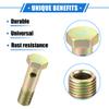 VekAuto Double Banjo Bolt Kit, M14x1.5 Length 55mm Metric Thread Turbo Brake Line Fitting Adapter Universal for Car Durable Metal Bronze Tone W/Washer Spacer view 3