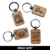 Sniggle Sloth Great Barracuda Toothy Fish Engraved Wood Rectangle Keychain Tag Charm view 3