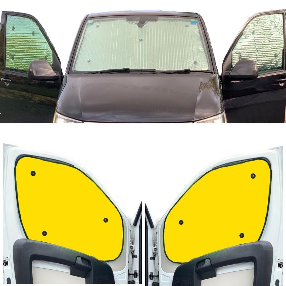 Covprotec Window Blinds, (Full Set + Tailgate) Compatible/Replacement for Skoda Roomster (Years 2006-2015) with Backing Colour in Yellow, Reversible