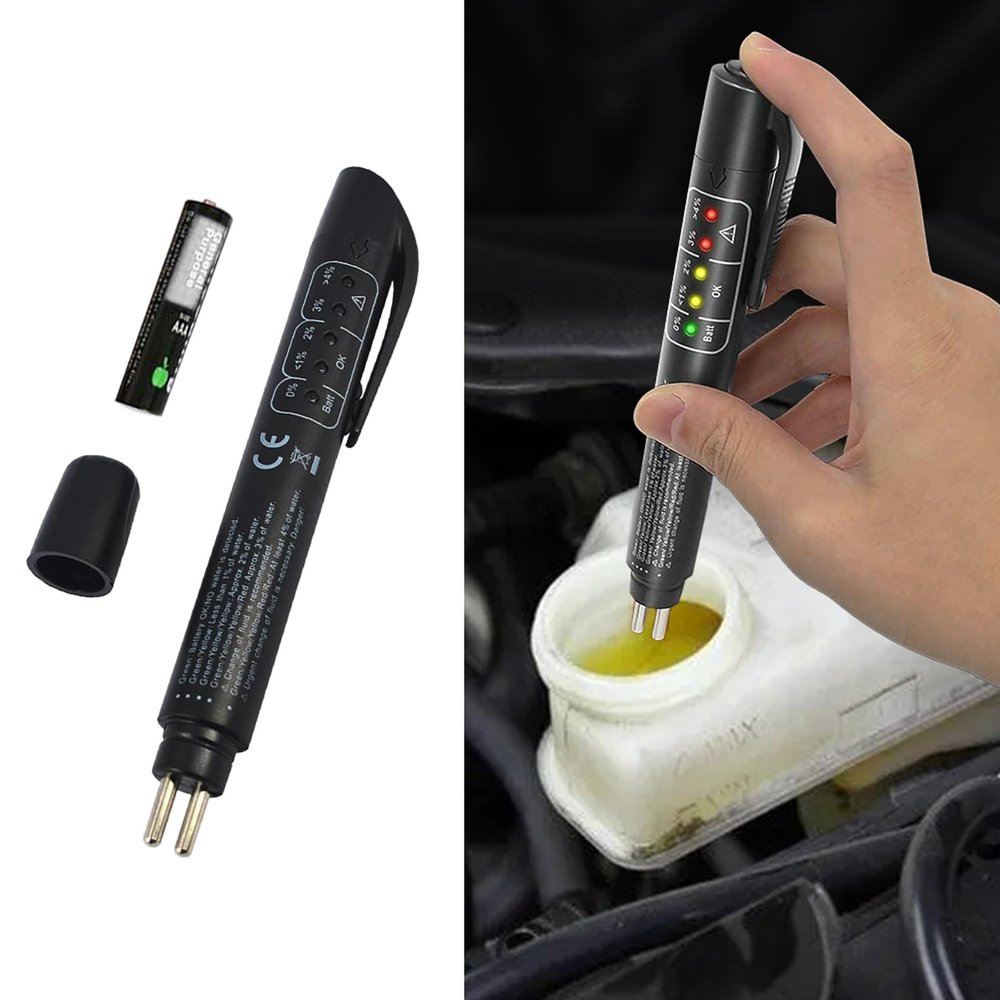 Brake Fluid Liquid Tester Pen, Brake Fluid Moisture Tester, Auto Diagnostic Testing Tool with 5 LED Indicators, Car Hydraulic Fluid Liquid Oil Moisture Analyzer for DOT3 DOT4 DOT5.1 Brake Fluid