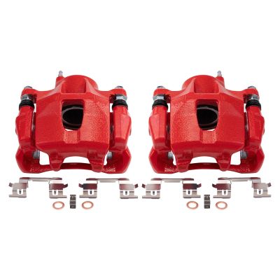 Performance Front Brake Caliper Set Painted Red Brackets