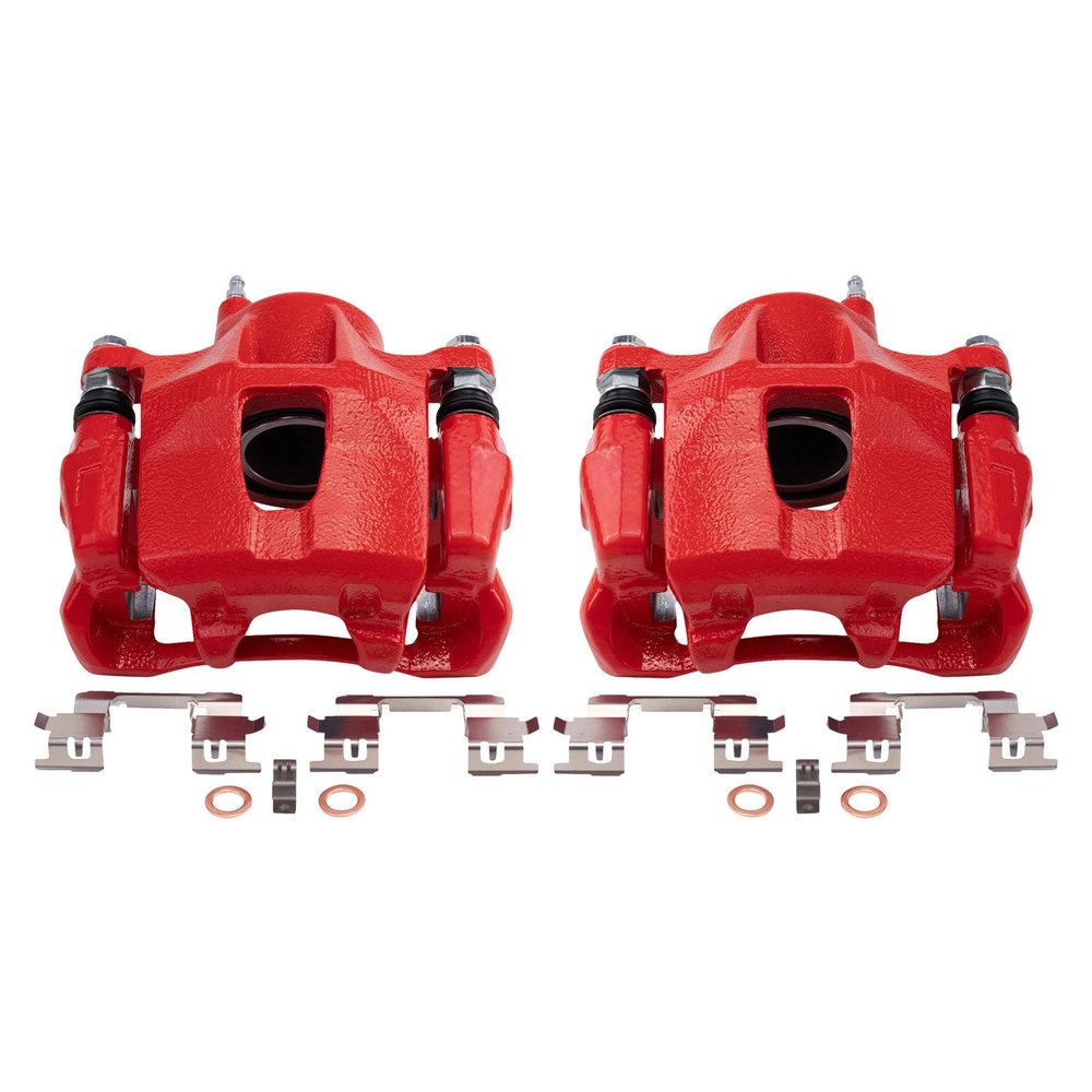 Performance Front Brake Caliper Set Painted Red Brackets