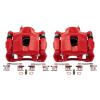 Performance Front Brake Caliper Set Painted Red Brackets view 1
