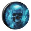 Foruidea Skull Blue Fire Skeleton Spare Tire Cover PU Leather Wheel Tire Cover Fit Trailer, RV, SUV and Many Vehicle 14inch view 1