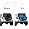 Foruidea Skull Blue Fire Skeleton Spare Tire Cover PU Leather Wheel Tire Cover Fit Trailer, RV, SUV and Many Vehicle 14inch view 2