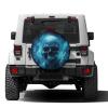 Foruidea Skull Blue Fire Skeleton Spare Tire Cover PU Leather Wheel Tire Cover Fit Trailer, RV, SUV and Many Vehicle 14inch view 4