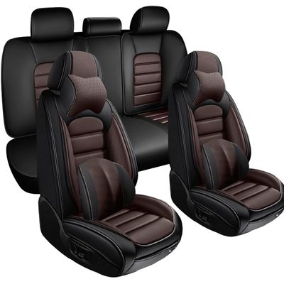 SOUIPA Leather Seat Covers for Honda CR-V 2015-2025 2026,Luxury Car Seat Covers Full Set,Waterproof Seat Protectors Auto Seat Covers,Breathable Nonslip Interior Cover Seats for Cars(Black and Coffee)