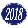 2018 Oval Year Model Stickers for Car Dealerships White on Navy Blue Vinyl Windshield Decals 14" 5-1/2" Weatherproof Removable Car Window Stickers Auto Lot Window Signs Pack of 24 view 1