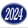 2024 Oval Year Model Stickers for Car Dealerships White on Navy Blue Vinyl Windshield Decals 14" 5-1/2" Weatherproof Removable Car Window Stickers Auto Lot Window Signs Pack of 48 view 1