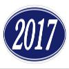 2017 Oval Year Model Stickers for Car Dealerships White on Navy Blue Vinyl Windshield Decals 14" 5-1/2" Weatherproof Removable Car Window Stickers Auto Lot Window Signs Pack of 48 view 1