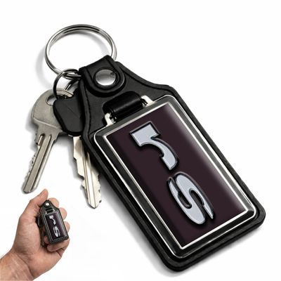 Brotherhood 1960's Compatible with Camaro Rally Sport Emblem Royal Plum Design Keychain Key Holder Key Ring For Men Heavy Duty Car Keyring For Men and Women