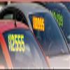 2018 Round Year Window Stickers 8" x 5.5" Blue on Yellow Vinyl - 36 Pack view 4