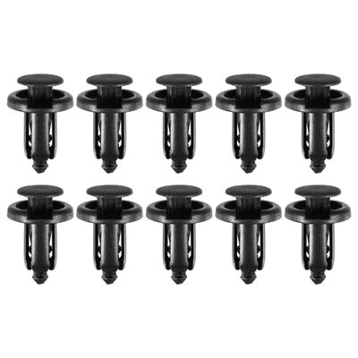 Partuto Push Type Retainer Clips No.0155309241 - Car Inner Bumper Door Fender Fastener Rivet Kit - for Nissan 350Z 2003-2009 Plastic Black - 10 Pcs