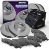 Brake X Front and Rear Brake Pads and Rotors Kit replacement for 2008-2012 TOYOTA AVALON | AEGIS GEOMET Coated Rotors and Alpha Ceramic Brake Pads view 1