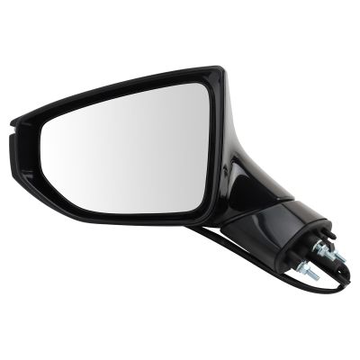 TRQ Left Driver Side Mirror Manual Folding Heated Black without Blind Spot
