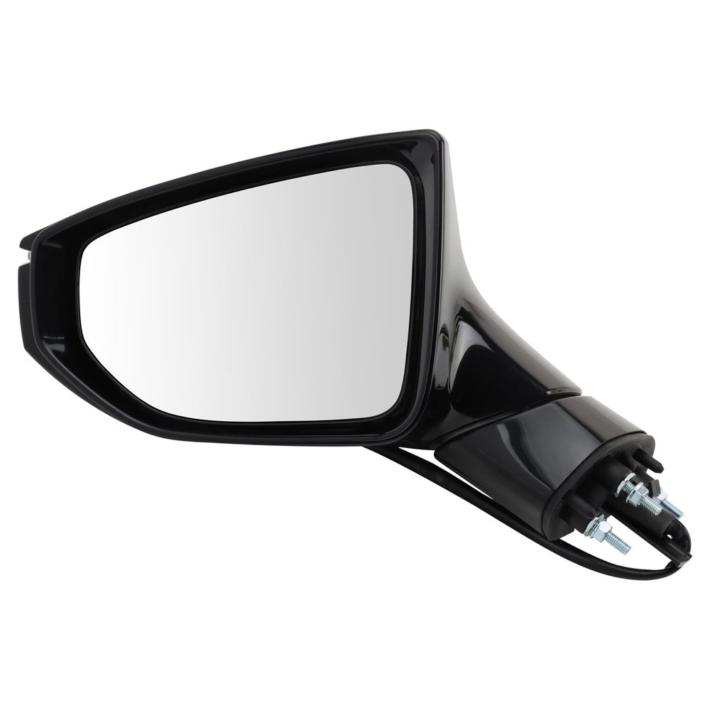 TRQ Left Driver Side Mirror Manual Folding Heated Black without Blind Spot