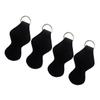 PACKOVE 4pcs Neoprene Keychain Lipstick Holder Clip Sleeve for Standard Lip Balm Key Accessory Black view 1