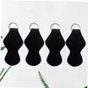 PACKOVE 4pcs Neoprene Keychain Lipstick Holder Clip Sleeve for Standard Lip Balm Key Accessory Black view 3