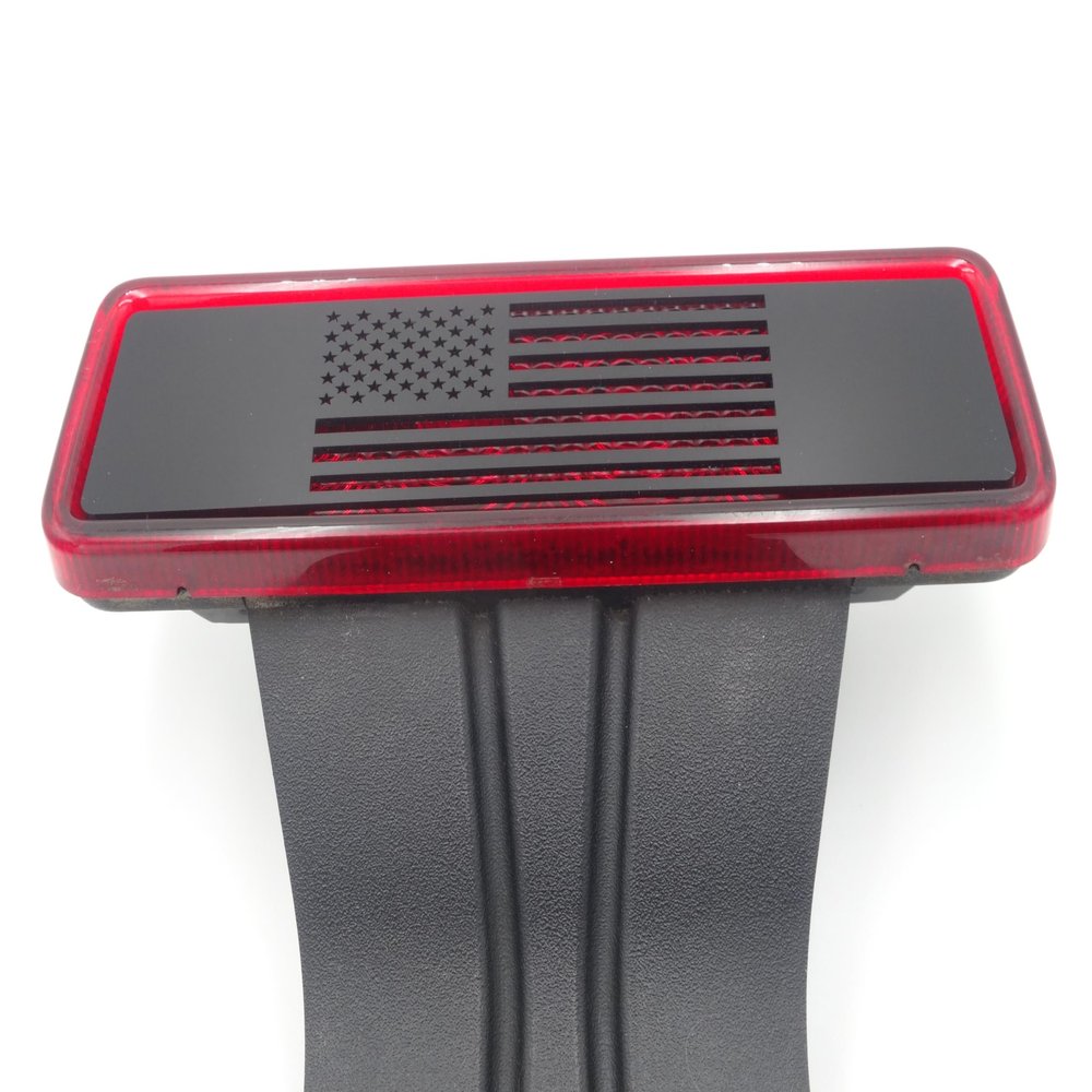 MotorCart Basics American flag 3rd brake light cover/fits 07-2017 JK wrangler jeeps, black