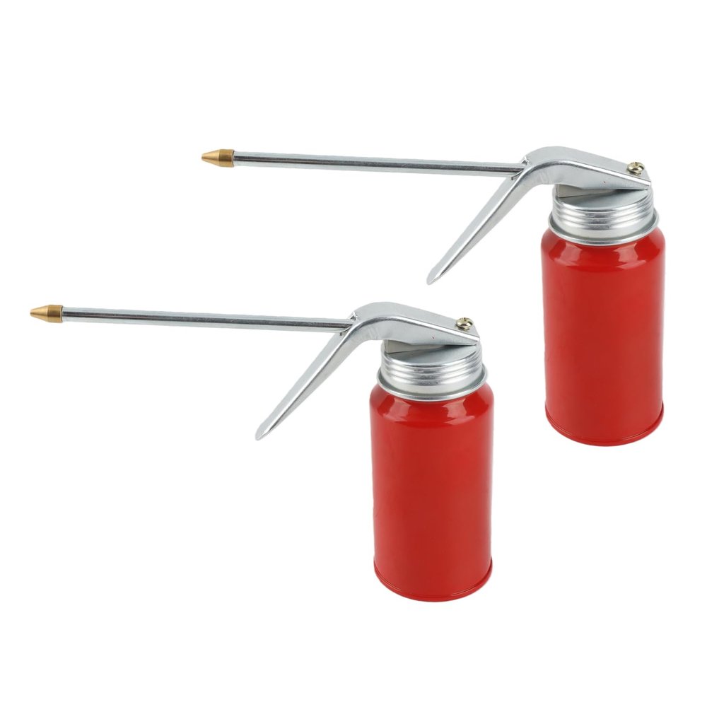 Oil Can Pump Oiler, Hand Pump Oiler Can, 2Pcs 200ml Cold Rolled Steel Spray Gun Oiler Can Motor Oil Dispenser for Rolling Bearings, Motorcycles, Appliances