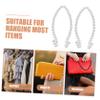 SHERCHPRY Car Hooks 2pcs Car Hook Purse Hook for Car Headrest Hooks for Car Purse Holder for Car Headrest Hooks for Vehicle Car Seat Headrest Hooks Car Headrest Hook White Pearl view 3