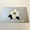 Eurosport Daytona- Compatible with -, Magnolia Flower - Stainlesss Steel License Plate view 1