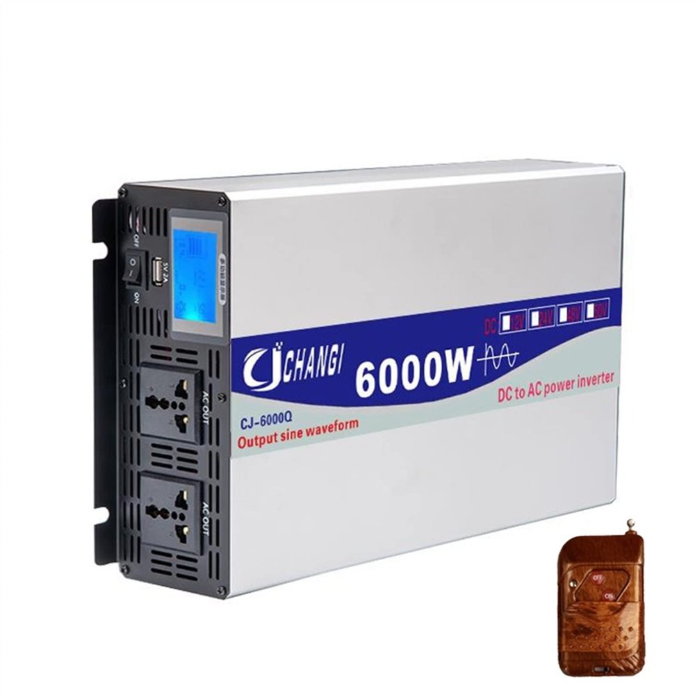 Power Inverter Inverter Pure Wave Current 4000W/5000W/6000W/8000W (peak Value) Transformer DC 12V/24V/48V/60V To AC Sine Wave Inverter Automobile, Household Automobile for Vehicles Camping Road Trip(6