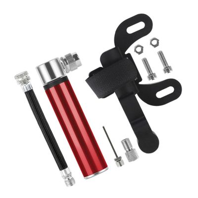 Anneome Bike Tire Pump Mini Inflator Pump Lightweight Sturdy for Road Mountain Bikes Easy to Use Black/red